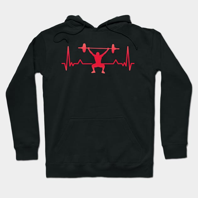 Bodybuilding Heartbeat Line Xmas Gift Hoodie by qwertydesigns